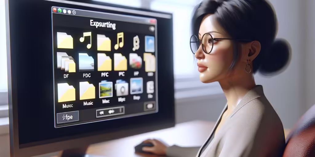 person using computer to export different file types